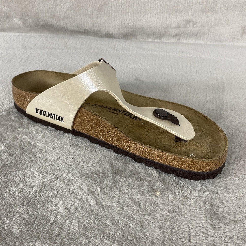 Birkenstock Gizeh Sandals Womens US 6 EU 37 Pearl White Birko Regular Fit NEW - Picture 6 of 10
